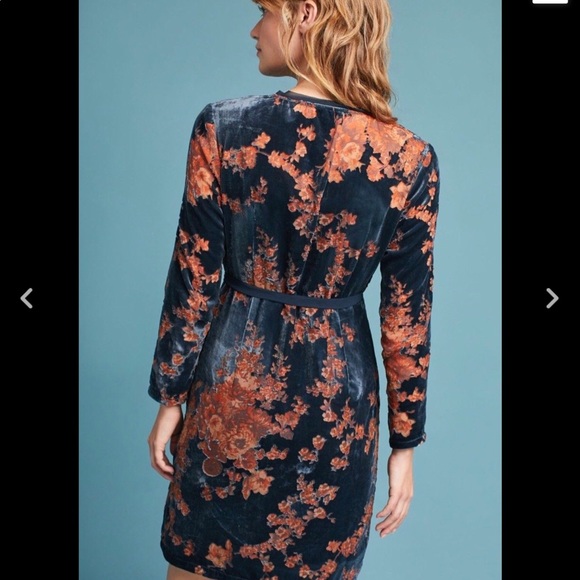 Last one Anthropologie velvet wrap Enya dress - Picture 5 of 8